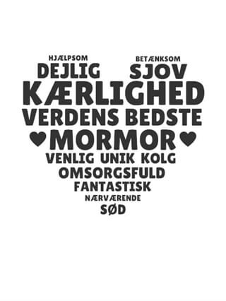 Mormor hjerte inkl. personlig hilsen